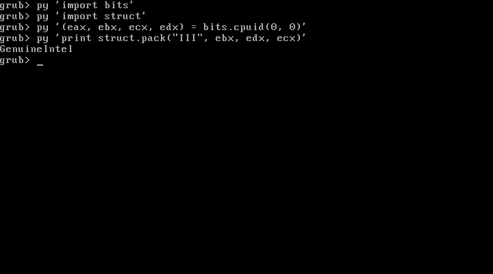 Example of the struct module: decoding GenuineIntel